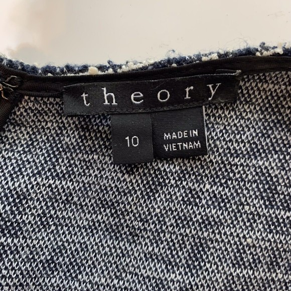 Theory Womens Sleeveless Black White Tweed Fit and Flare Dress Size 10 - Picture 6 of 11